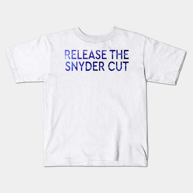 RELEASE THE SNYDER CUT - SHAZAM! BLUE LIGHTNING TEXT Kids T-Shirt by TSOL Games